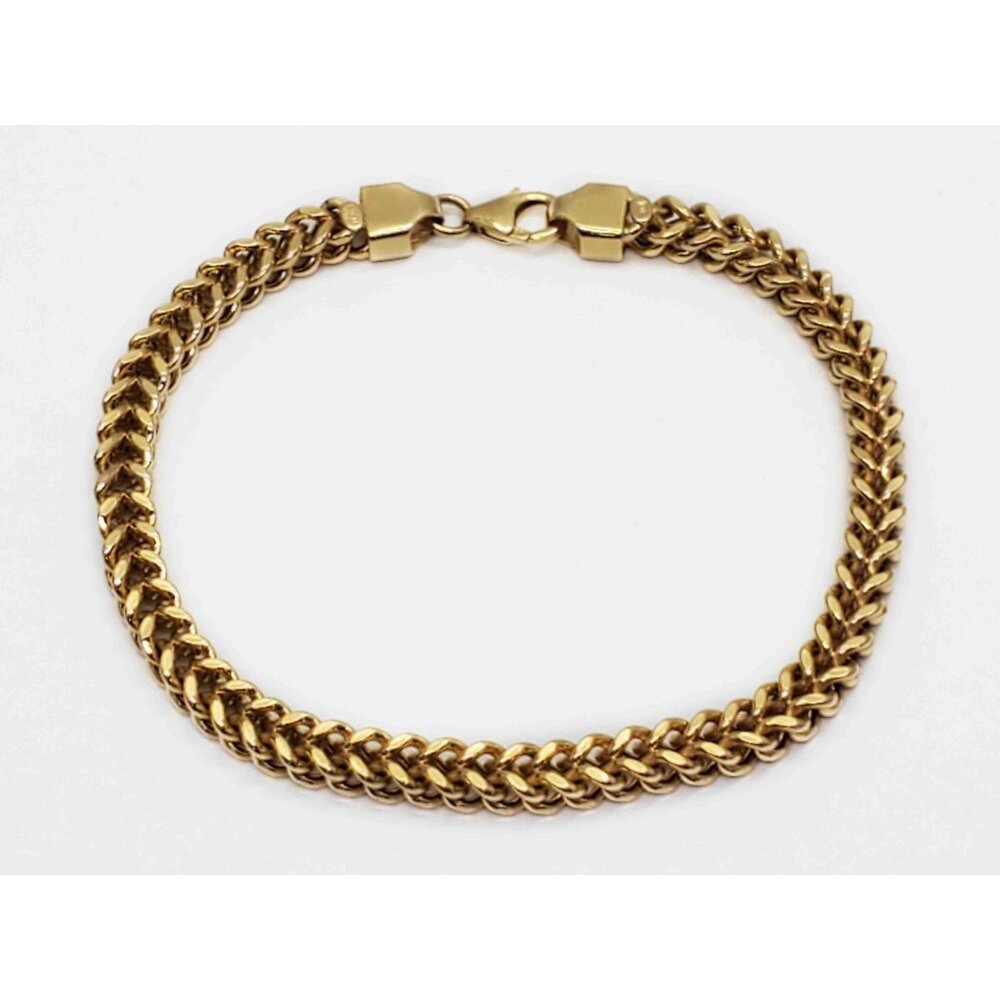 Italian 5.1mm Wide Box Wheat Link Tennis Bracelet 8-1/4" Long 14k Gold